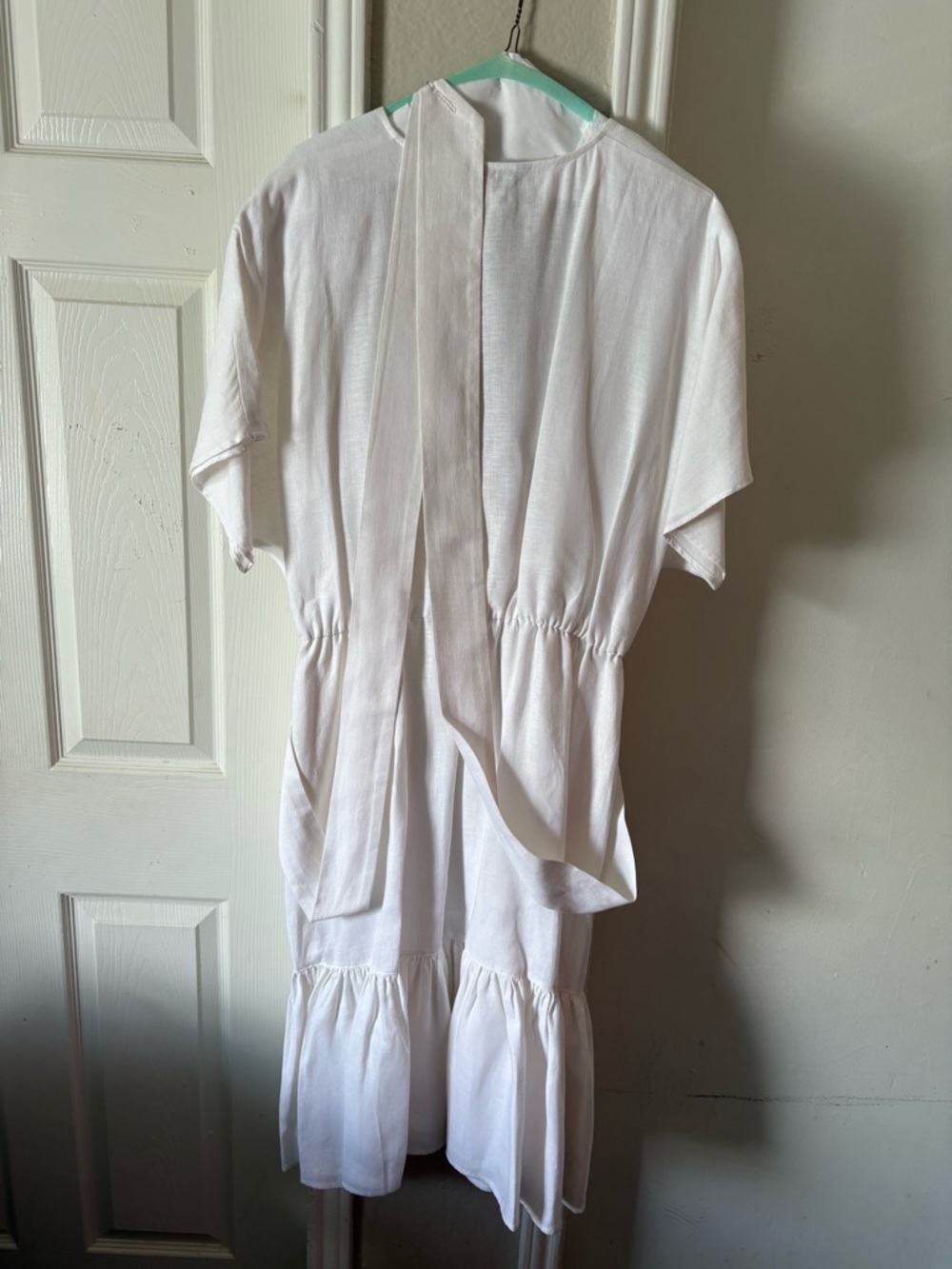 Lauren Ralph Lauren White Linen-Effect Wrap Midi Dress - Picture 7 of 10